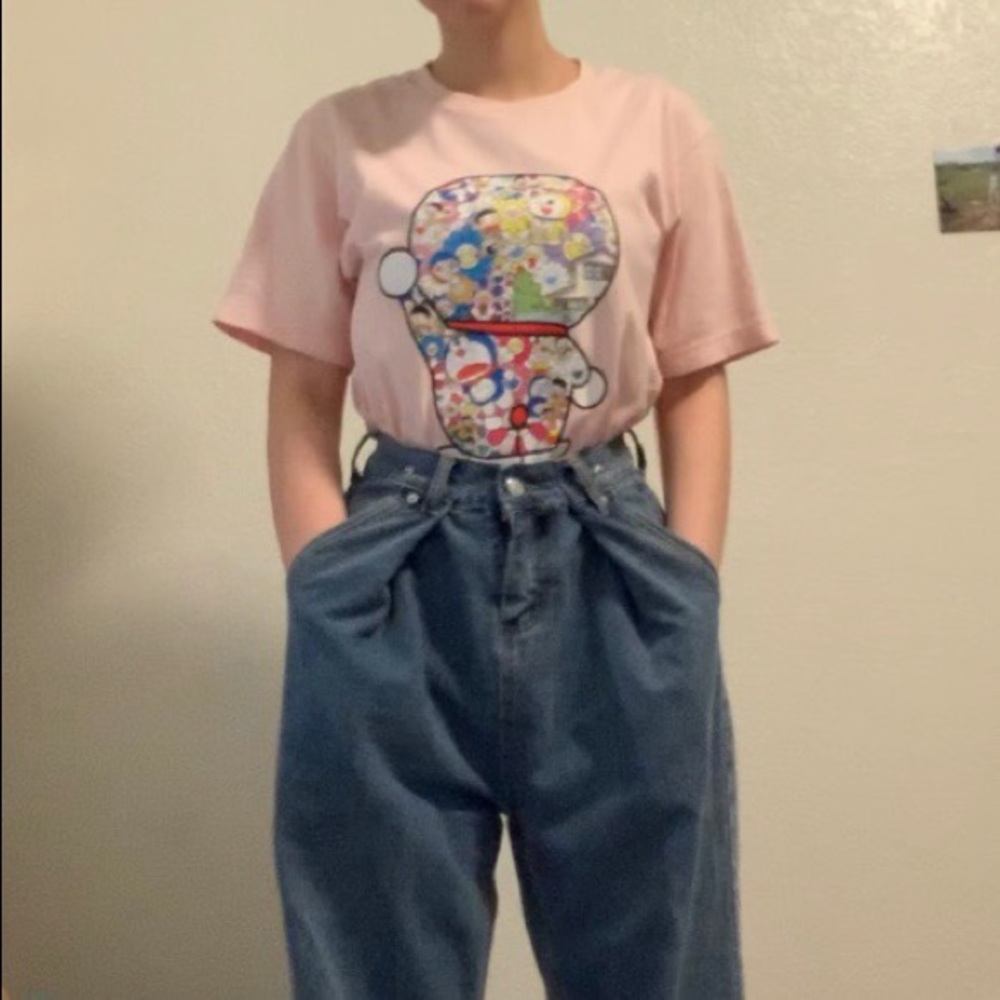 UniqloXtakashi murakami doraemon pink graphic tee